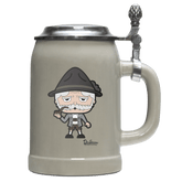 Da Oid Sinzer Grundfiguren Bierkrug 500ml Grau mit Deckel Hocheck Front